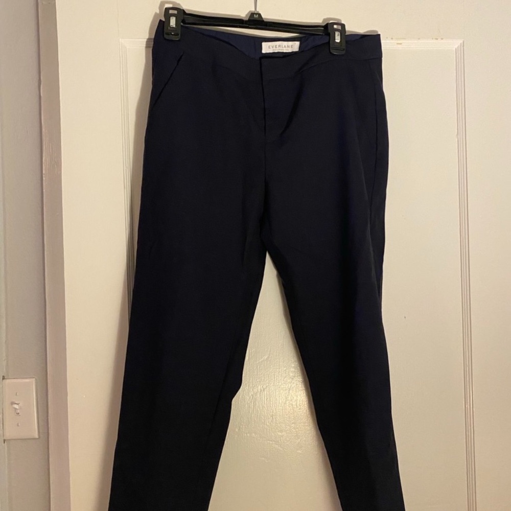 Everlane Navy Slim Wool Trousers, Size 4